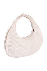 Bottega Veneta White Quilted Leather Hobo Bag