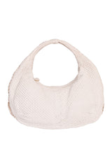 Bottega Veneta White Quilted Leather Hobo Bag