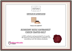 Burberry Beige Haymarket Check Coated Belt