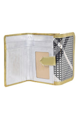 Burberry Black & White Plaid Metallic Wallet