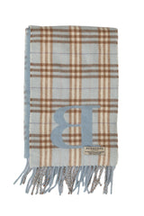 Burberry Blue Cashmere Checks Muffler