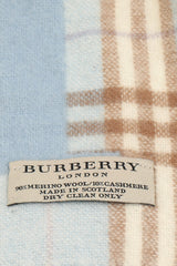 Burberry Blue Cashmere Checks Muffler