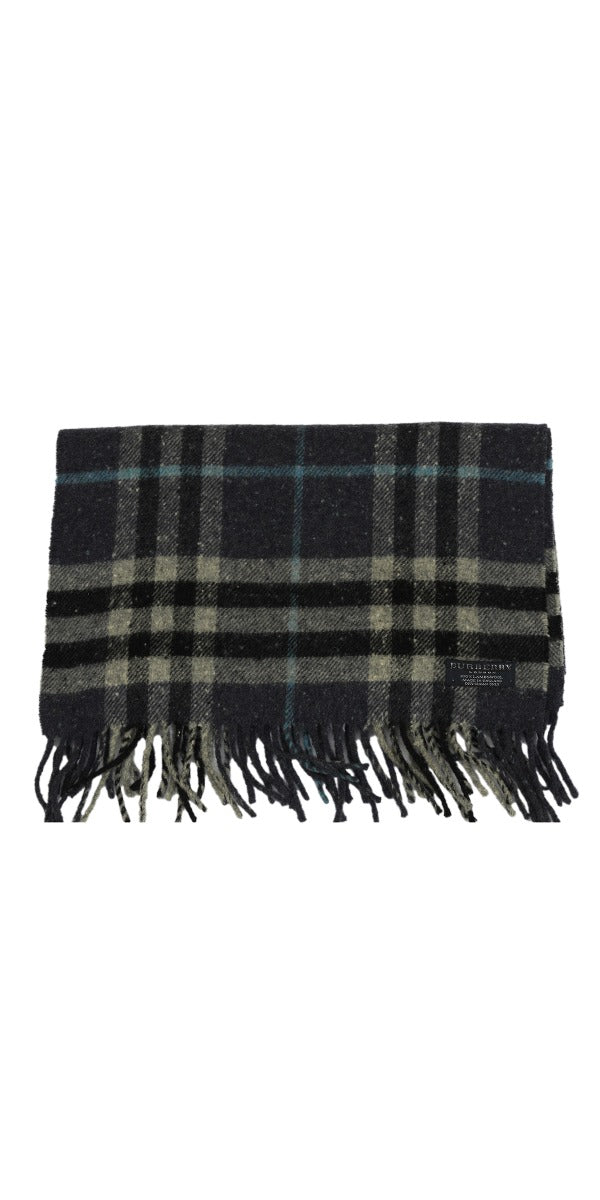 Burberry Blue Checks 100% Lambswool Muffler