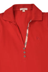 Burberry Cotton Pique Puff Sleeve Polo T Shirt