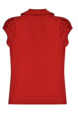 Burberry Cotton Pique Puff Sleeve Polo T Shirt