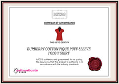 Burberry Cotton Pique Puff Sleeve Polo T Shirt