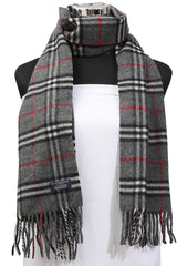 Burberry Nova Checks Gray Lambswool Scarf