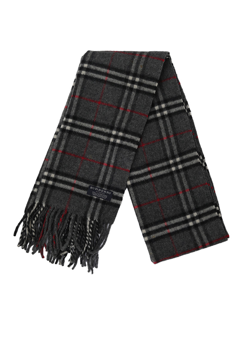 Burberry Nova Checks Gray Lambswool Scarf