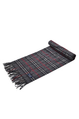 Burberry Gray Checks Cashmere Scarf