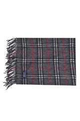 Burberry Gray Checks Cashmere Scarf