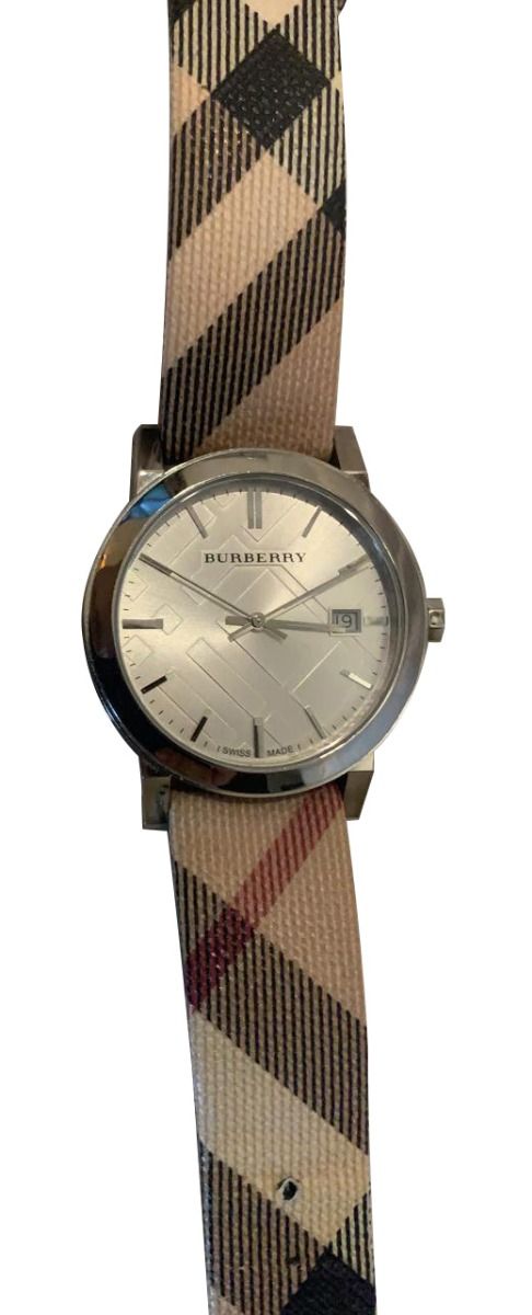 BURBERRY HAYMARKET CHECK STAINLESS STEEL WATCH
