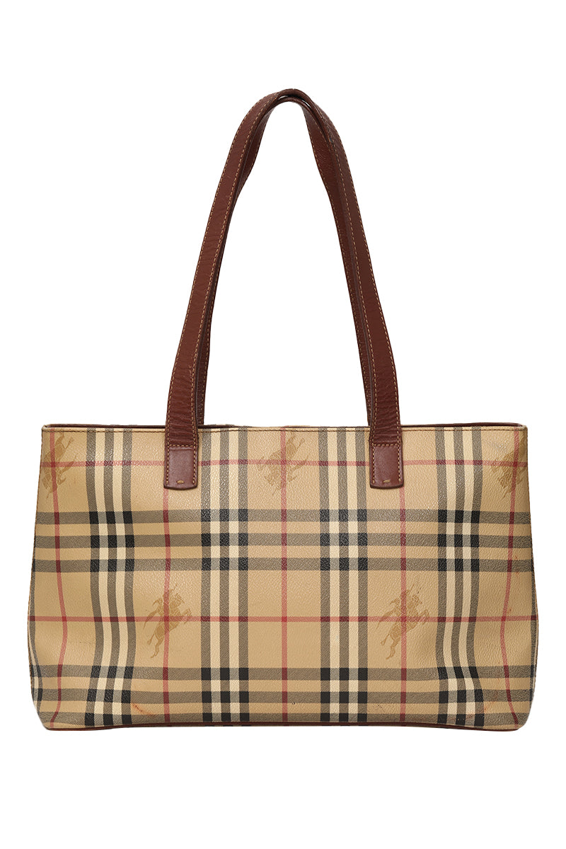 Burberry Haymarket Rectangular Check Tote