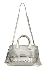 Burberry Metallic Calfskin Brogue Handbag