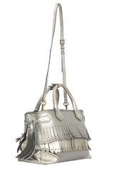 Burberry Metallic Calfskin Brogue Handbag