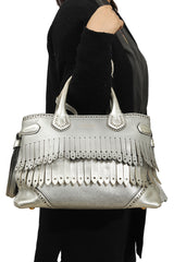 Burberry Metallic Calfskin Brogue Handbag