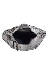 Burberry Metallic Gray Leather Brooke Hobo Bag