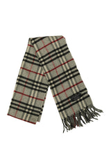 Burberry Nova Checks Gray Cashmere Scarf
