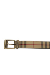 Burberry Nova Checks Leather & Canvas Belt