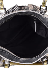 Burberry Perforated Hay Check Tote Bag