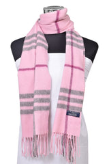 Burberry Pink/Gray Checkered Scarf