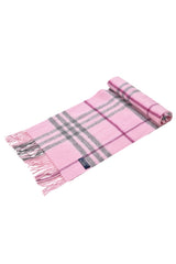 Burberry Pink/Gray Checkered Scarf