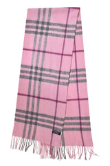 Burberry Pink/Gray Checkered Scarf