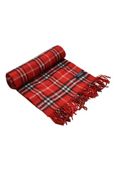 Burberry Red Cashmere Nova Checks Muffler