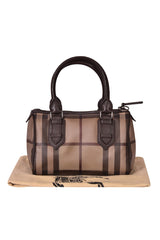 Burberry Taupe Nova Check Leather Handbag