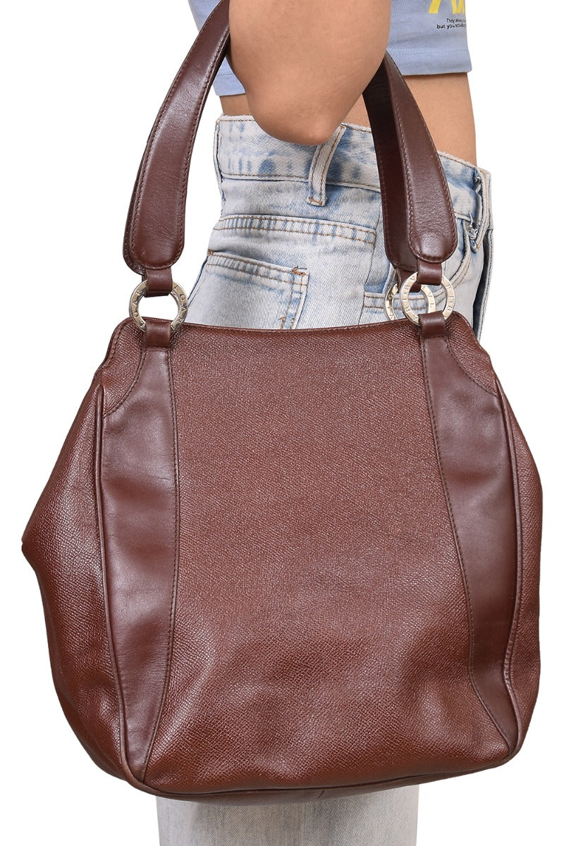 bvlgari-brown-leather-shoulder-bag