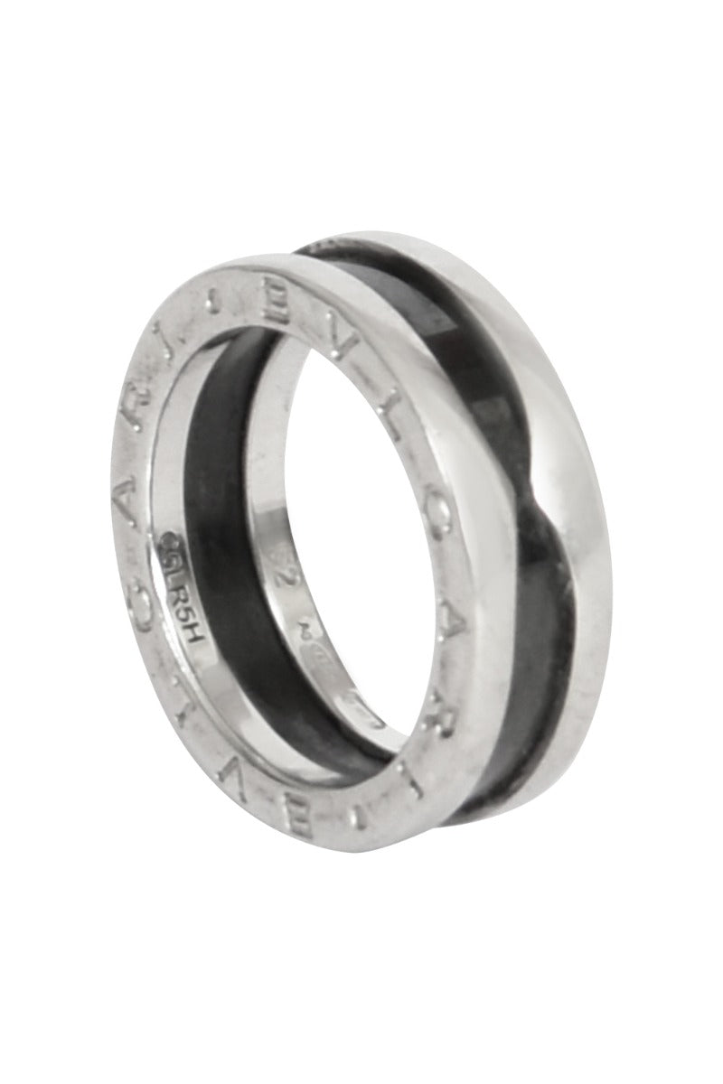Bvlgari Save The Children One Band Sterling Silver Ring With Black Ceramic