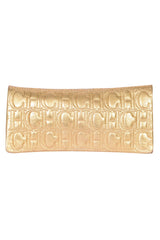 carolina-herrera-bronze-monogram-embossed-clutch