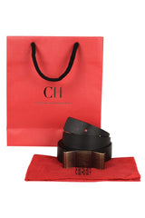 Carolina Herrera Leather Bow Buckle Belt