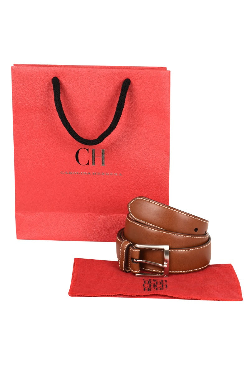 Carolina Herrera Leather Buckle Belt