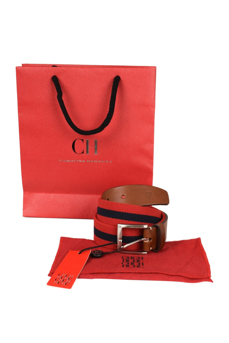 Carolina Herrera Red And Blue Stripes Belt