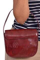 Cartier Burgundy Patent Leather Caprice Bag