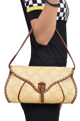 Celine Vintage Macadam Shoulder Bag