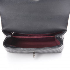 Chanel Caviar Chevron Quilted Mini Coco Handle Bag