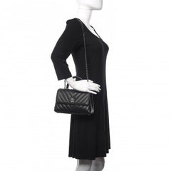 Chanel Caviar Chevron Quilted Mini Coco Handle Bag