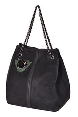 Chanel Caviar Camellia Drawstring Bucket Bag