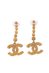 Chanel Cc Dangling Logo Earrings