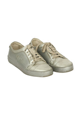 Chanel Leather EU 37 Silver Sneaker