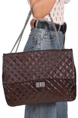 Chanel Quilted Patent Leather 2.55 Reissue Jumbo Flap Bag