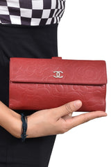 Chanel Red Camellia Wallet