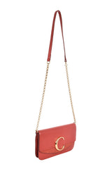 Chloe Plaid Suede C Chain Bag