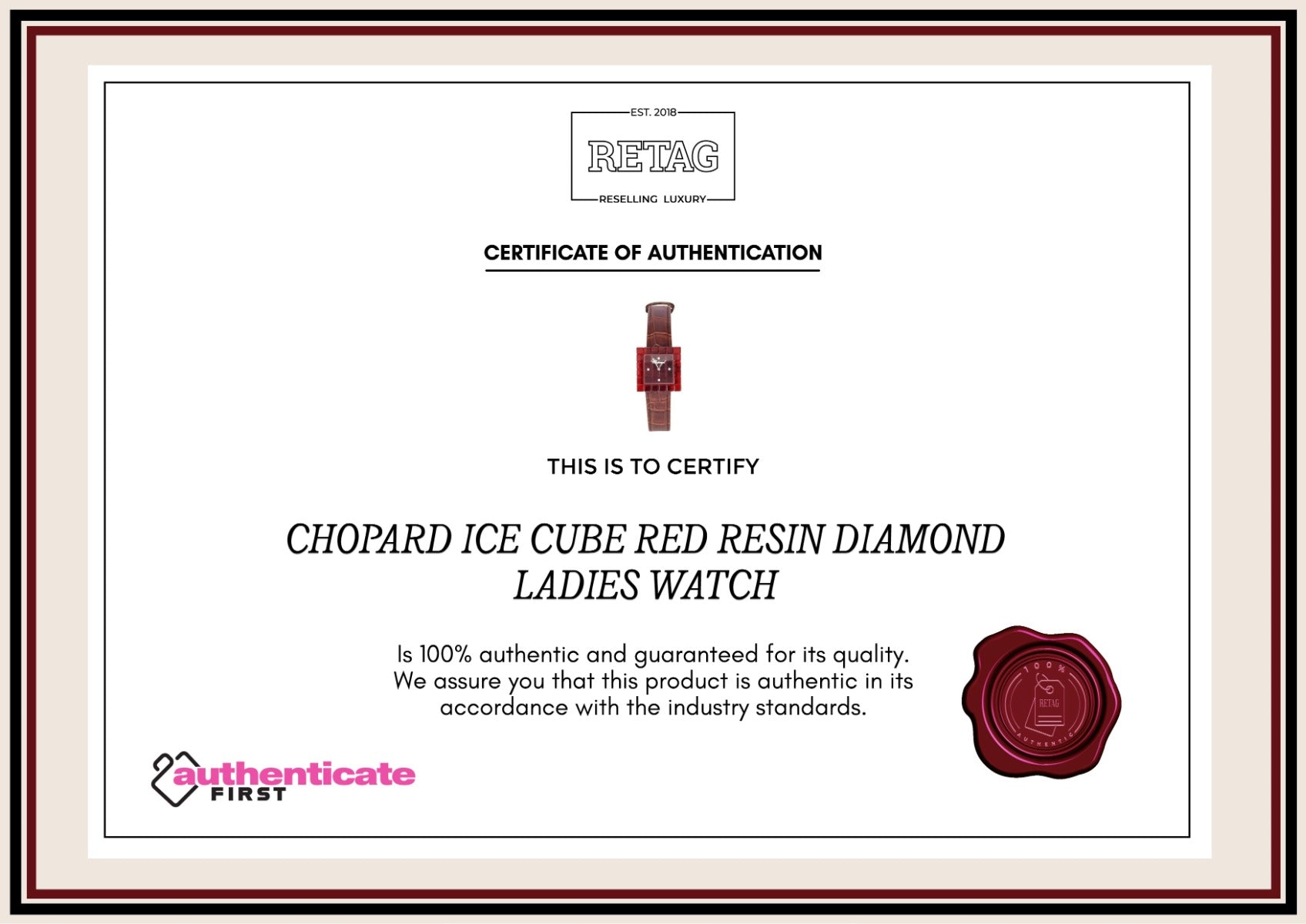 Chopard Ice Cube Red Resin Diamond Ladies Watch