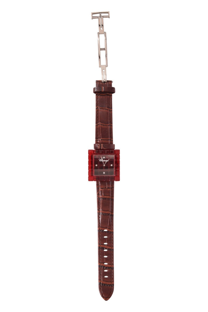 Chopard Ice Cube Red Resin Diamond Ladies Watch