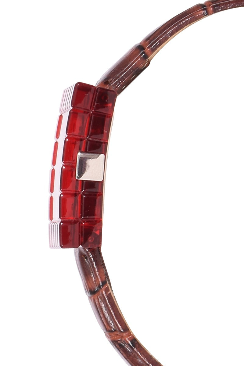 Chopard Ice Cube Red Resin Diamond Ladies Watch