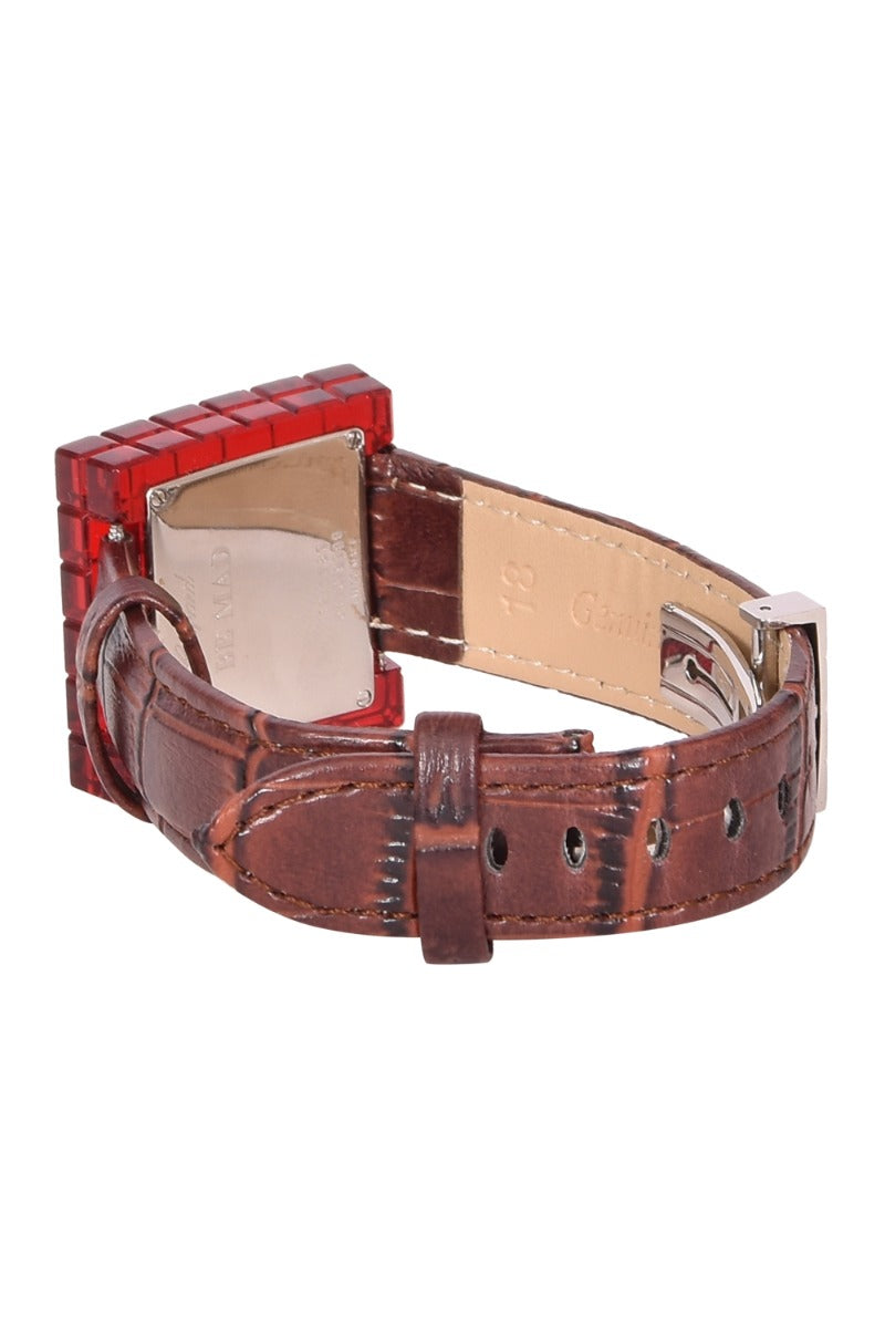 Chopard Ice Cube Red Resin Diamond Ladies Watch