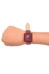 Chopard Ice Cube Red Resin Diamond Ladies Watch
