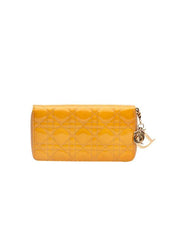 Christian Dior Beige Patent Leather Cannage Wallet